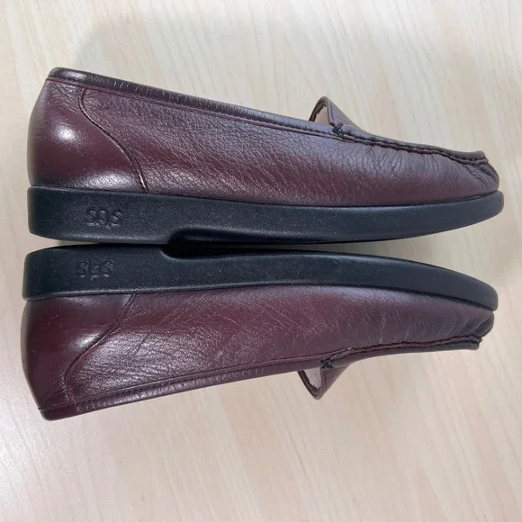 SAS Tripad Comfort Loafers Womens 7.5 WW Burgundy Leather Slip On Shoes - Picture 6 of 9